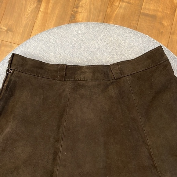 Black suede leather set XL cropped jacket pockets & M/L fit/flare suede skirt - Picture 8 of 16